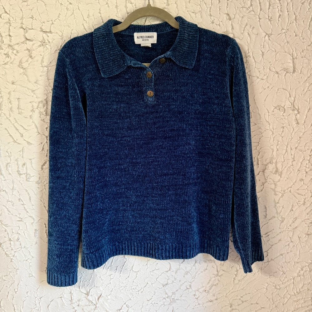 Vintage Alfred Dunner Navy Textured Chenile Sweater